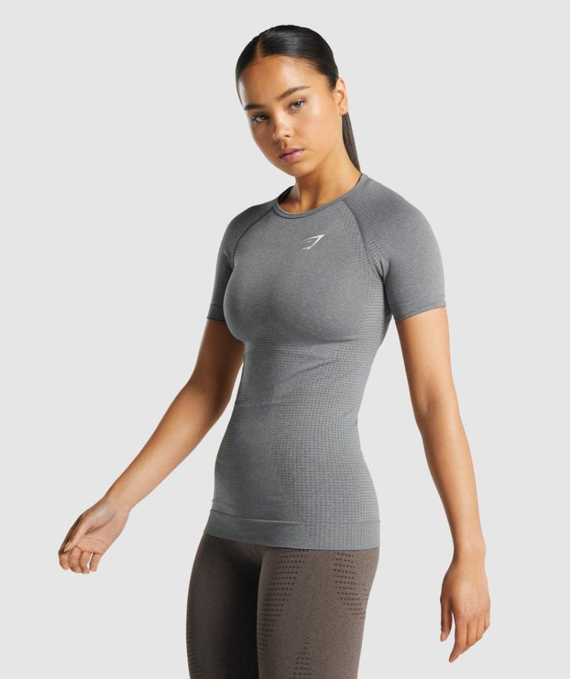 Koszulki Gymshark Vital Seamless 2.0 Damskie Szare | PL 798YKM